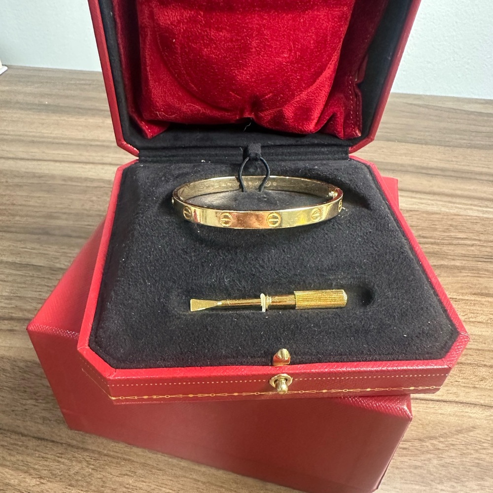 Cartier Love 18” Gold Bracelet with Screwdriver Set